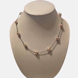 Elegant Jordan Sterling Silver 925 Pearl Choker Necklace